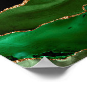 Faux Emerald Green Marked Agate Contemmodern Poster (Hoek)