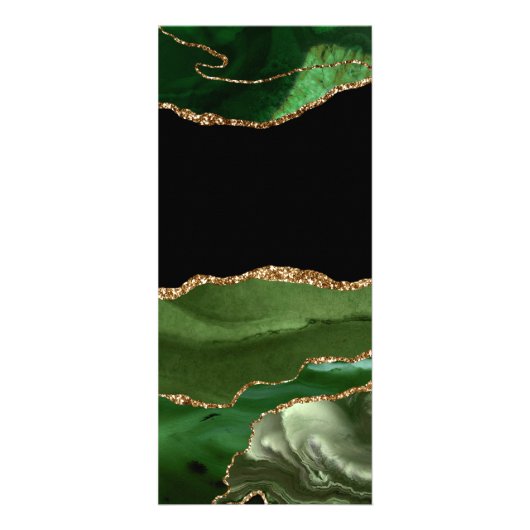 Faux Emerald Green Marked Agate Contemmodern Reclamekaart (Achterkant)