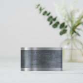Faux Etched Metallic Bord Blue Visitekaartje (Staand voorkant)