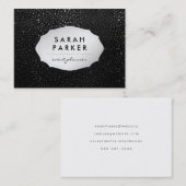 Faux Étiquette Argent avec Motif métallique chic (Devant / Derrière)