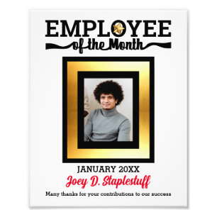 Faux étoile or employé du mois affichage photo