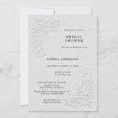 Faux faire relief Roses Blanches Invitation de Fêt (Devant)