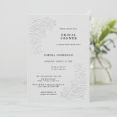 Faux faire relief Roses Blanches Invitation de Fêt (Debout devant)
