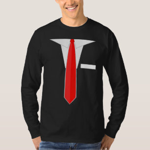 Faux Fake Tuxedo Suit Dress Stropdas T-shirt