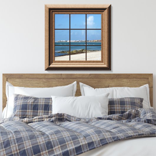Faux Fenêtre Vue Plage Scène Toile Mur Art (Insitu(Chambre))