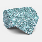 Faux Festive Elegant Blue Glitter Sparkles Stropdas (Opgerold)