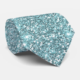 Faux Festive Elegant Blue Glitter Sparkles Stropdas