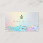 faux feuille d'or carte de visite de tortue de mer (Devant)