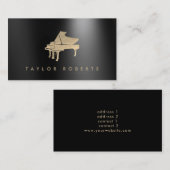 faux feuille d'or effet piano carte de visite (Devant / Derrière)