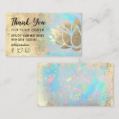 faux feuille d'or lotus merci carte de visite (Devant / Derrière)