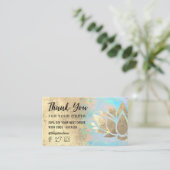 faux feuille d'or lotus merci carte de visite (Debout devant)