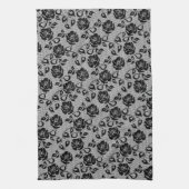 Faux Fishnet Black Lace Serviette de cuisine (Vertical)