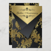 FAUX Flappen Gouden Jubileum Uitnodiging | Kroonlu (Voorkant / Achterkant)