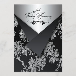 FAUX Flaps 25e anniversaire Mariage Invitation 2