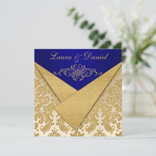 FAUX FLAPS Bleu, Invitation de réception Gold Dama (Debout devant)