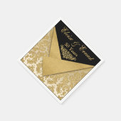 FAUX Flaps Damask 50ste bruiloft Jubileum servette Servetten (Hoek)