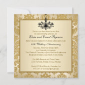 FAUX Flaps Damask Invitation 30e Anniversaire (Dos)
