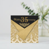 FAUX Flaps Damask Toute invitation de l'anniversai (Debout devant)