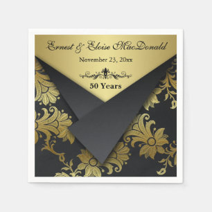 FAUX Flaps Floral 50ste bruiloft Jubileum servette Servetten