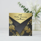 FAUX Flaps Floral Invitation 50e Anniversaire (Debout devant)