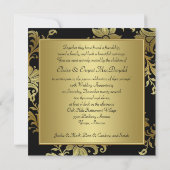 FAUX Flaps Floral Invitation 50e Anniversaire (Dos)