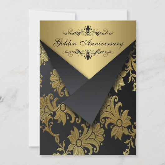 FAUX Flaps Invitation Golden Anniversary | Lustre (Devant)