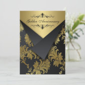 FAUX Flaps Invitation Golden Anniversary | Lustre (Debout devant)