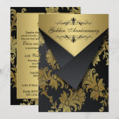 FAUX Flaps Invitation Golden Anniversary | Lustre (Devant / Derrière)