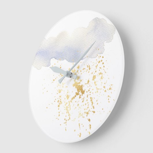 Faux Foil Bleu or Acrylique Horloge murale (Angle)