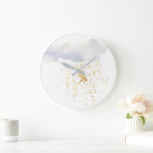 Faux Foil Bleu or Acrylique Horloge murale (Maison)