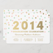 Faux Foil Confetti | Invitation à l'obtention du d (Devant / Derrière)