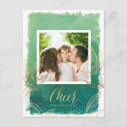 Faux Foil Feuilles de vacances - Carte postale de  (Devant)