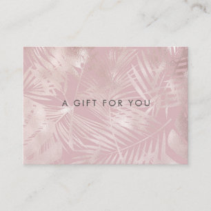 faux foil roos gold tropical gift certificate visitekaartje