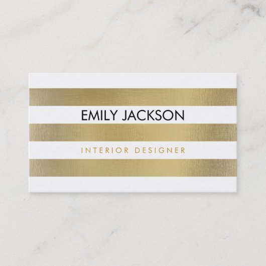 Faux Foil Stripes Visitekaartje (Voorkant)
