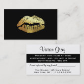 Faux folie bold salon verwijzingskaart - goud op z aanbevelingskaartje (Voorkant / Achterkant)