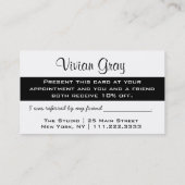 Faux folie bold salon verwijzingskaart - goud op z aanbevelingskaartje (Achterkant)