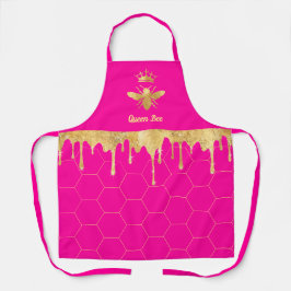 Faux folie druipt Queen Bee op roze schort