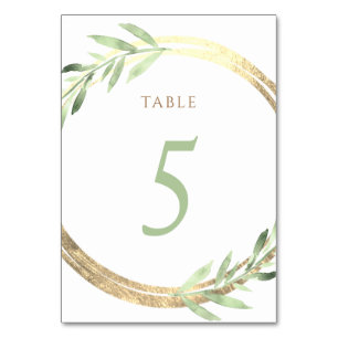 faux folie en groen blad Tabel Nummer 5 Kaart
