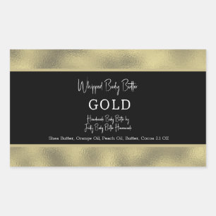 Faux Folie Gold Bath Branding Verpakking Rechthoekige Sticker