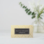 Faux Folie Gold Chevron Pattern Visitekaartje (Staand voorkant)
