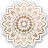 Faux Folie Gold Hand Drawn Mandala Sticker (Voorkant)