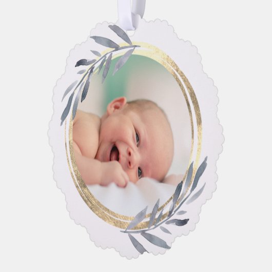 faux folie lijst Doop dank u Ornament Kaart (Links)