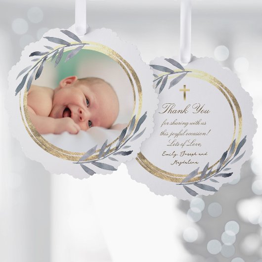 faux folie lijst Doop dank u Ornament Kaart