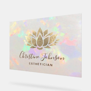 Faux folie Lotus logo op opaal achtergrond Acryl Bord