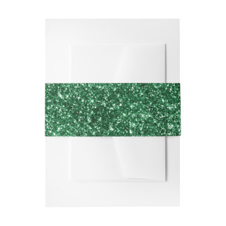 Faux Forest Green Glitter Uitnodigingen Wikkel