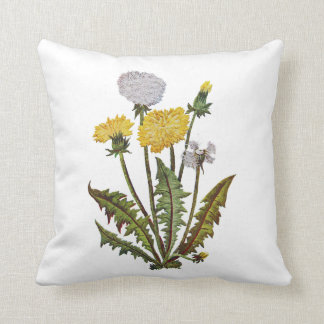 Faux geborduurde paardenbloemen kussen