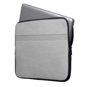 Faux, geborsteld metaal met groef laptop sleeve
