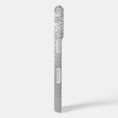 Faux geborsteld zilver metaal, glitter, scriptnaam Case-Mate iPhone case (Achterkant / Rechts)