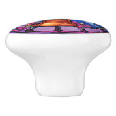 Faux gebrandschilderd glas cupcake keuken keramische knop (Zijkant)