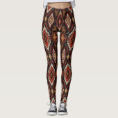 Faux gebreide Aztec tegelpatroon Leggings (Voorkant)